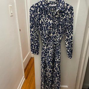 Zara Aztec Collared Floral Midi Length Dress